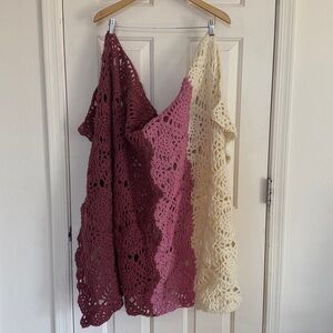 65" X 34" Handmade Crochet Blanket/Throw in Colorblock